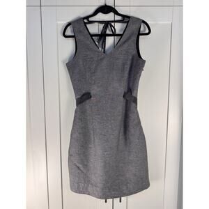 Banana Republic Gray Linen Ribbon Sleeveless Dress Size 6P Preppy Business